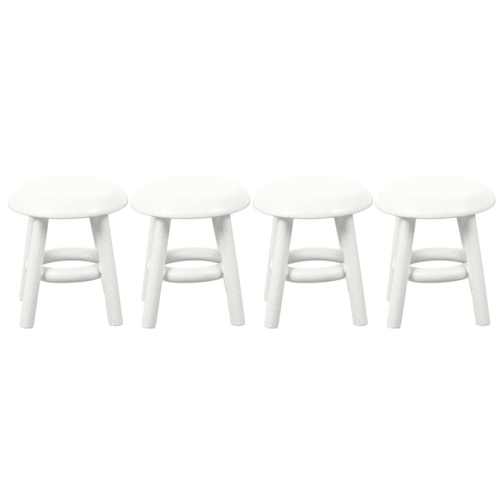 4pcs Mini House Mini Wooden Stools Mini House Small Stools Mini House Accessories