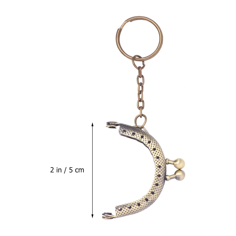 10Pcs Semicircle Clutch Bag Clasp Iron Purse Frame Handbag Handle Decorative Kiss Clasp Lock with Hanging Key Ring for Bag Jewelry Making DIY Craft (Bronze)