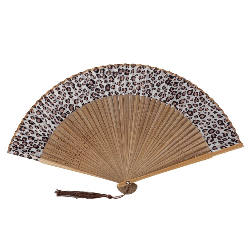 Bamboo Fabric Handheld Folding Fan Chinese Style Stage Performance Fan for Dancing Party