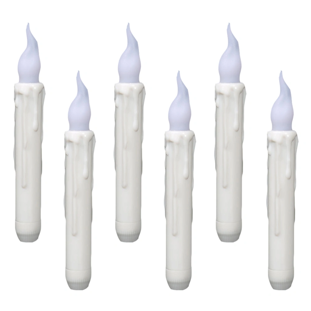 6Pcs Christmas Decorations Luminous Candle Lovely Candle Design Adornments