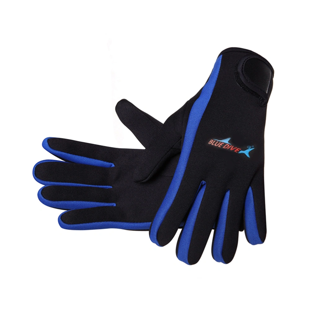 Diving Gloves for Men and Women Wear Non Gloves Snorkeling Scratch Prevention Sunscreen(Blue Bar M)