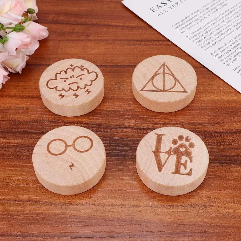 4Pcs Wooden Fridge Magnet Minimalist Bottle Opener Magnetic Stickers Home Accessories