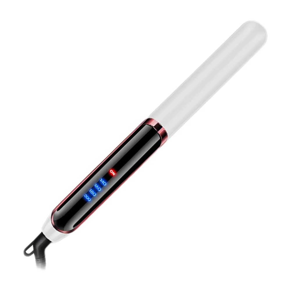 1Pc 110-220V 2-in-1 Hair Curler Straightener Electric Plate Styling Tool for Women Lady with US Plug(White)