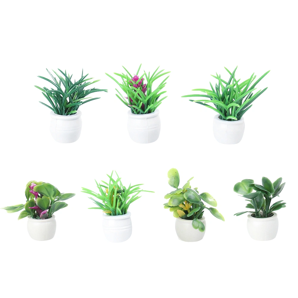 7pcs Miniature Flower Pots Models Mini Flower Pots Mini House Flower Pot Decor