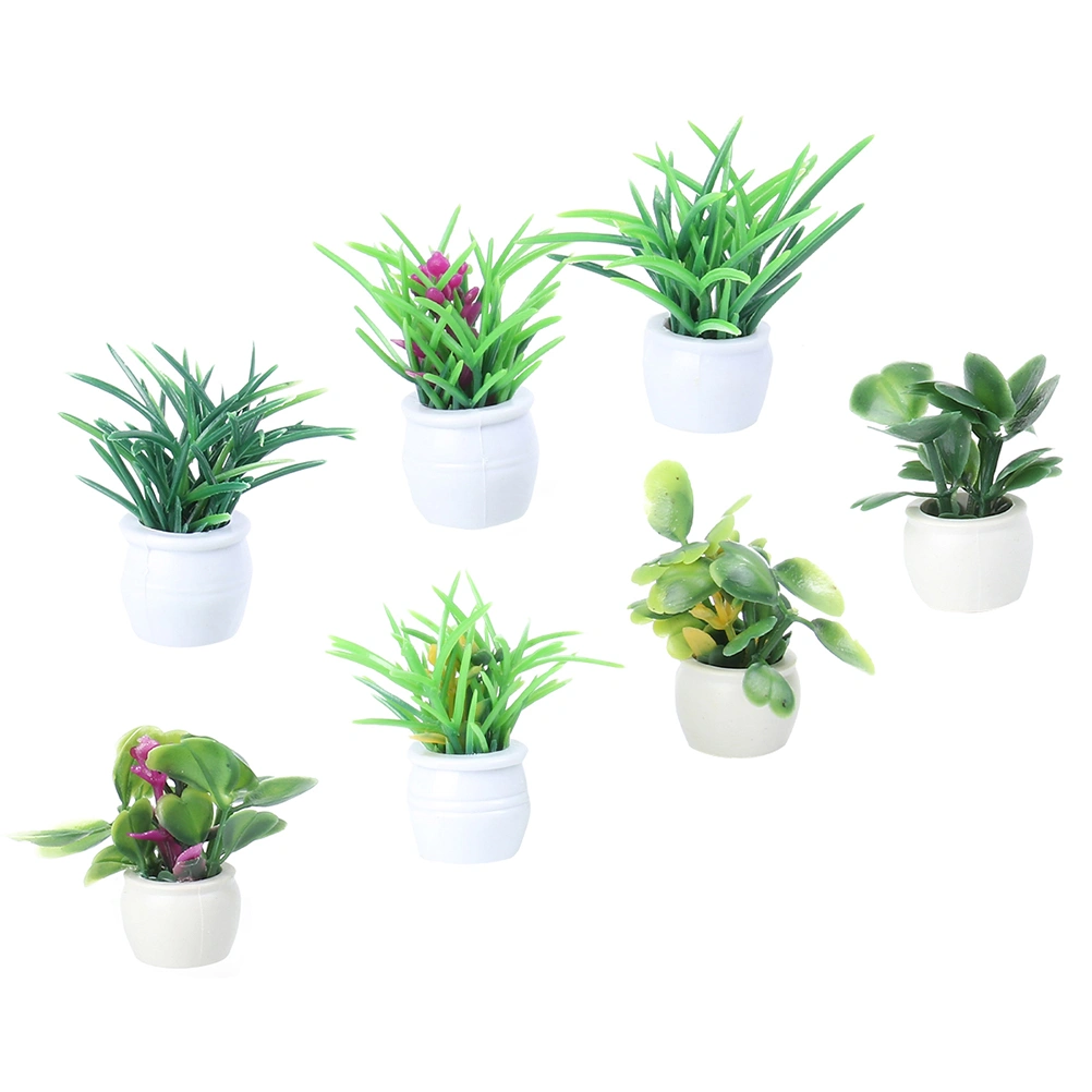 7pcs Miniature Flower Pots Models Mini Flower Pots Mini House Flower Pot Decor