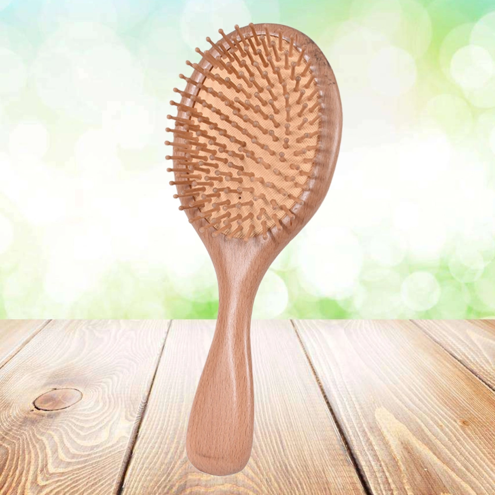 Wooden Hair Brush Natural Beech Air Cushion Paddle Hair Brush Head Scalp Massage Comb