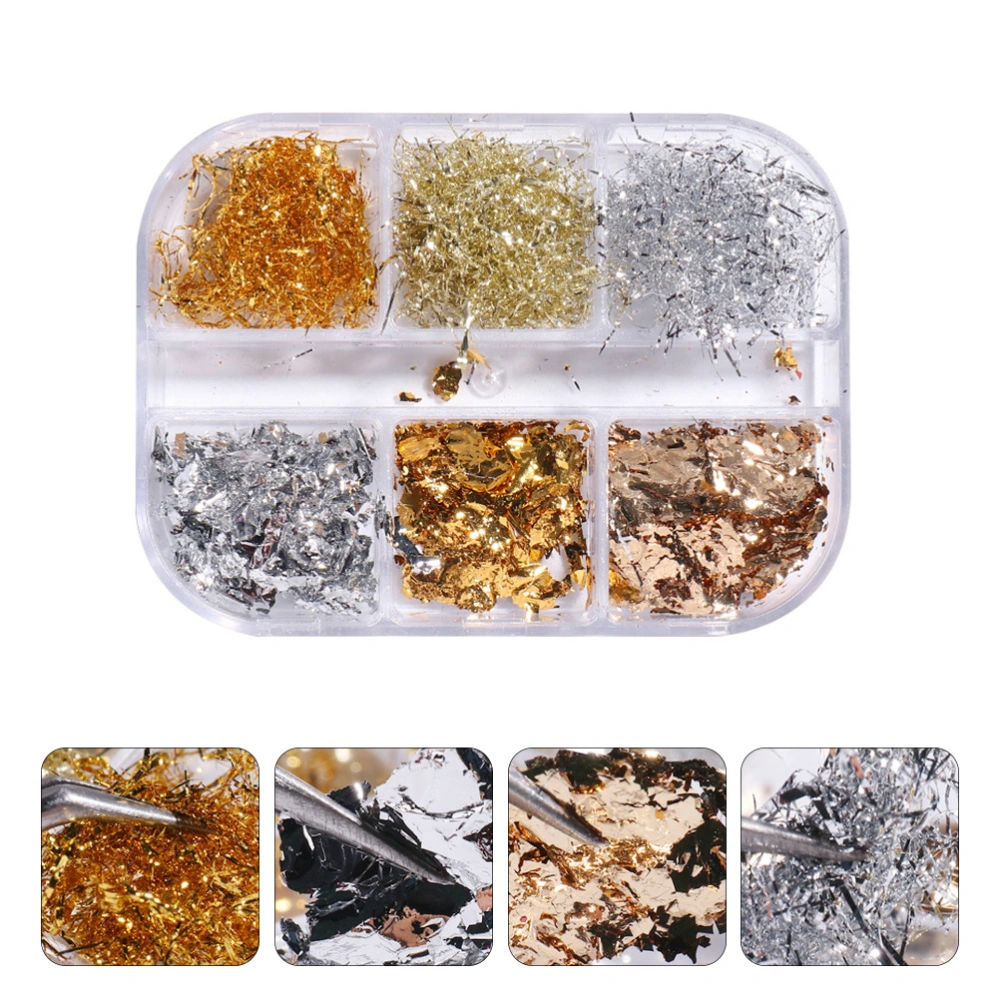 3 Boxes Nail Art Foil Glitter Nail Sequins DIY Nail Decor Stickers Nail Supplies