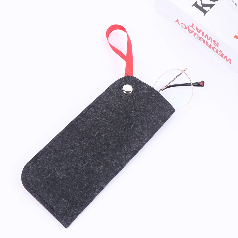 2 Pcs Felt Glasses Bags Fashion Sunglasses Pouches Glasses Protective Cover Eyewear Organizers Phone Storage Bag (Black)