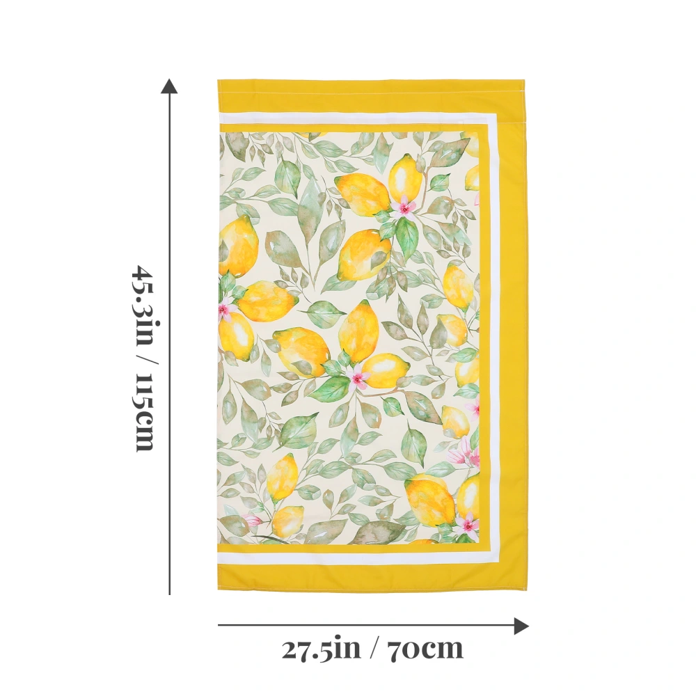 3Pcs Kitchen Window Lemon Prints Short Curtain Lemon Prints Valance for Home