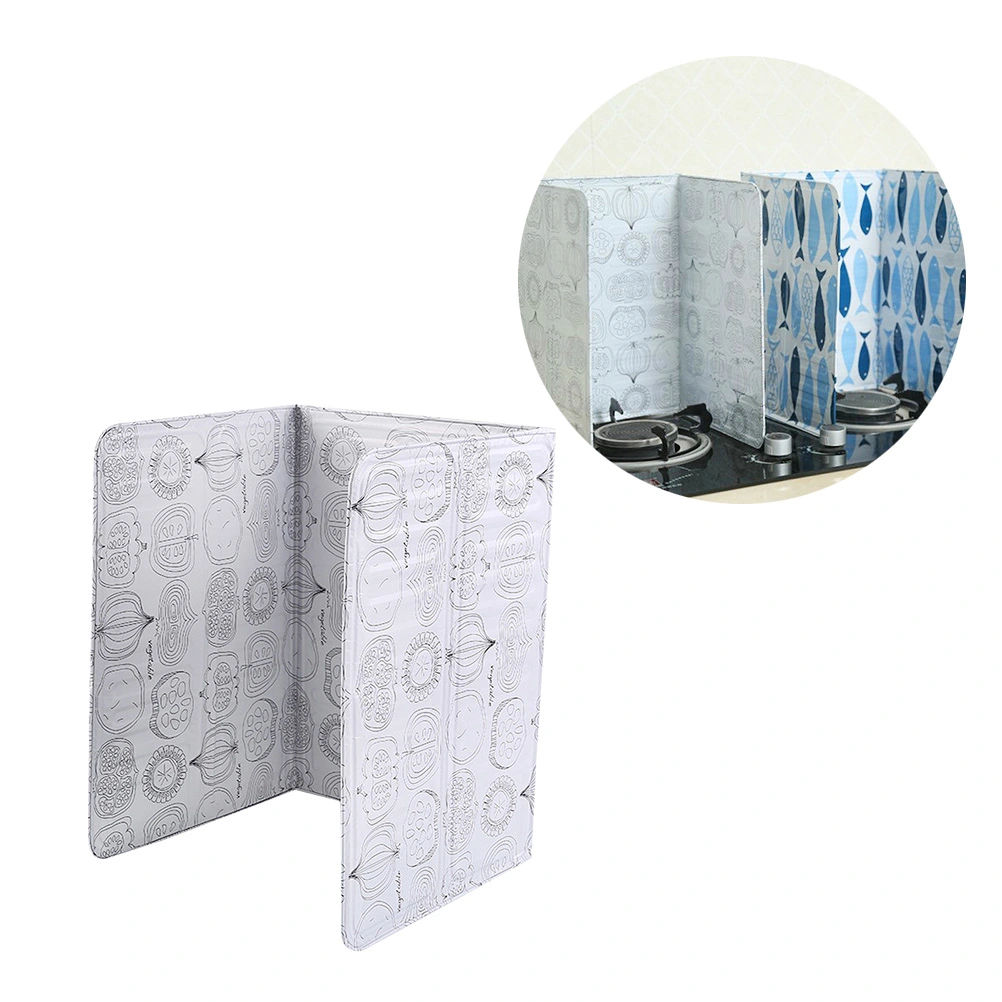 2PCs Kitchen Oil Plate Dampers Aluminum Foil Oil Heat-insulation Board Anti-splash Oil Baffle White Vegetable