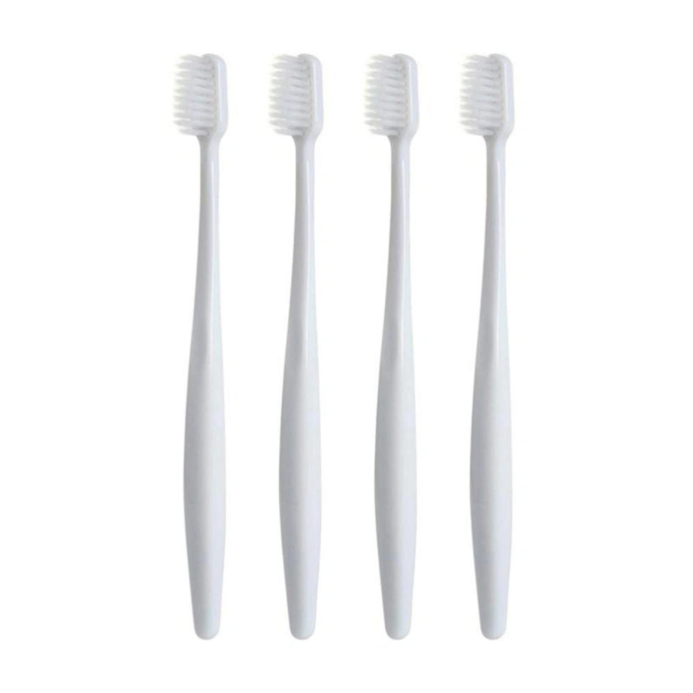 4Pcs Bristle Toothbrush Anti-bleeding Fine Hair Toothbrushes Plastic Bristle Toothbrushes for Adults (Grey and Blue)