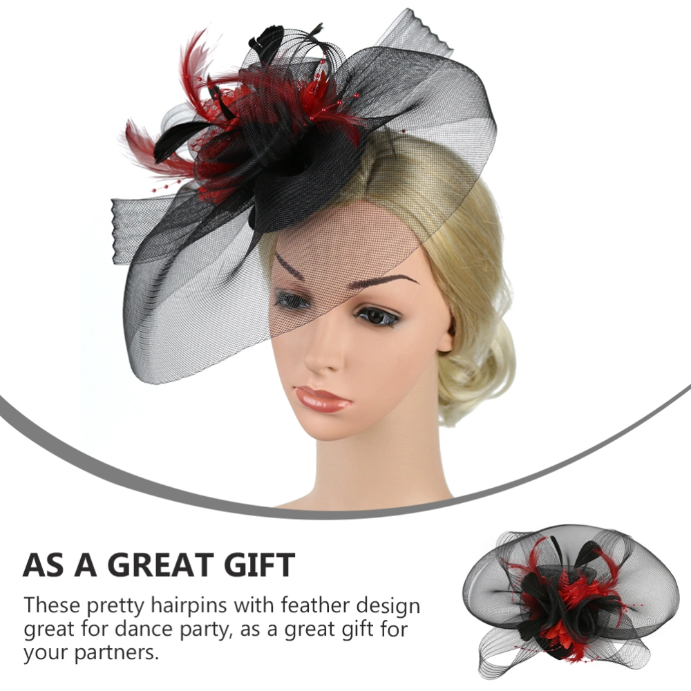 1 Pc Pretty Headwear Elegant Feather Headdress Bow Hair Clasps Hair Accessories