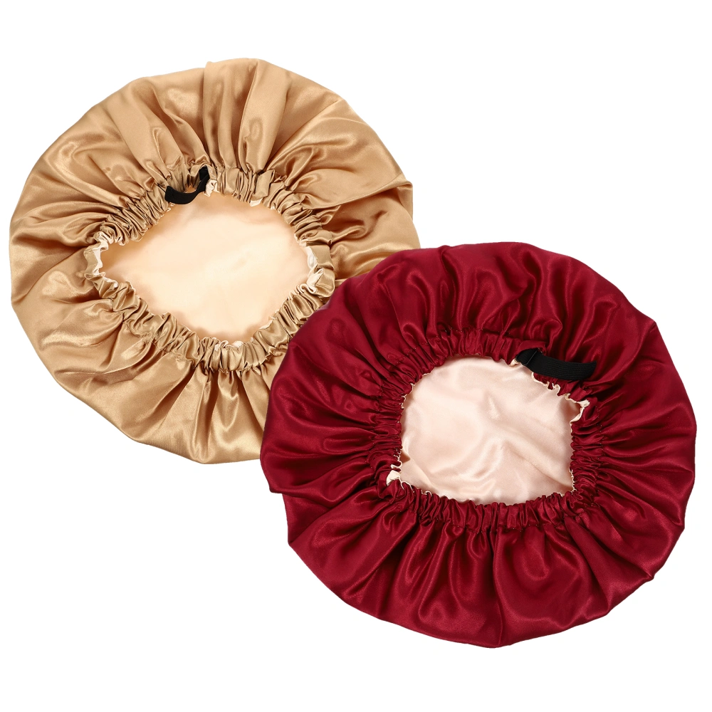 2Pcs Elastic Satin Women Sleeping Hats Comfortable Sleep Hats Chic Hats