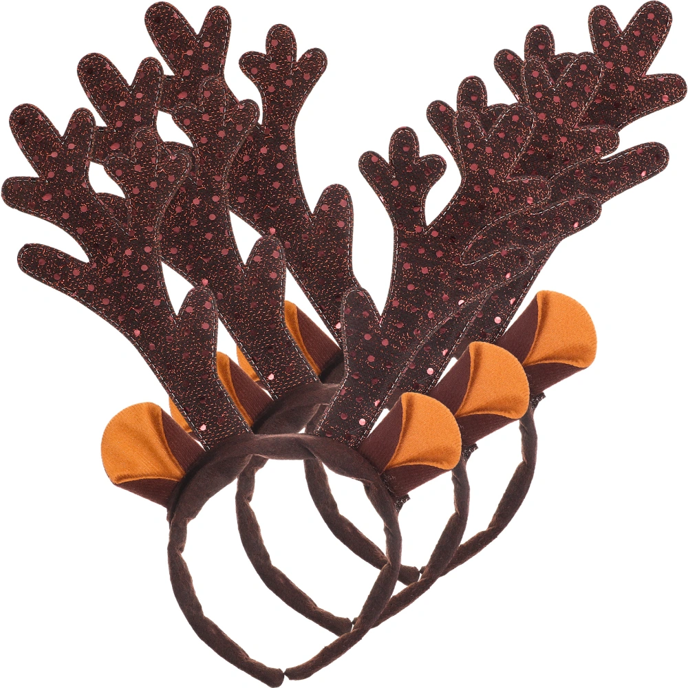 3pcs Christmas Reindeer Antler Headband Antler Hair Band Antler Hair Clasp for Xmas