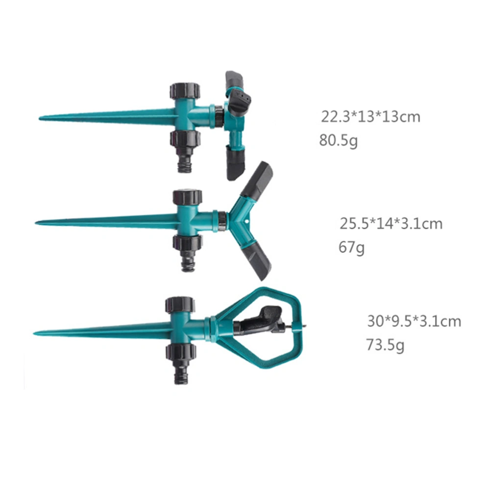 3PCS/Set Ground Plug Garden Watering Automatic Rotary Nozzle Lawn Sprinkler Equipment Gardening Irrigation Tool (Dark Green)