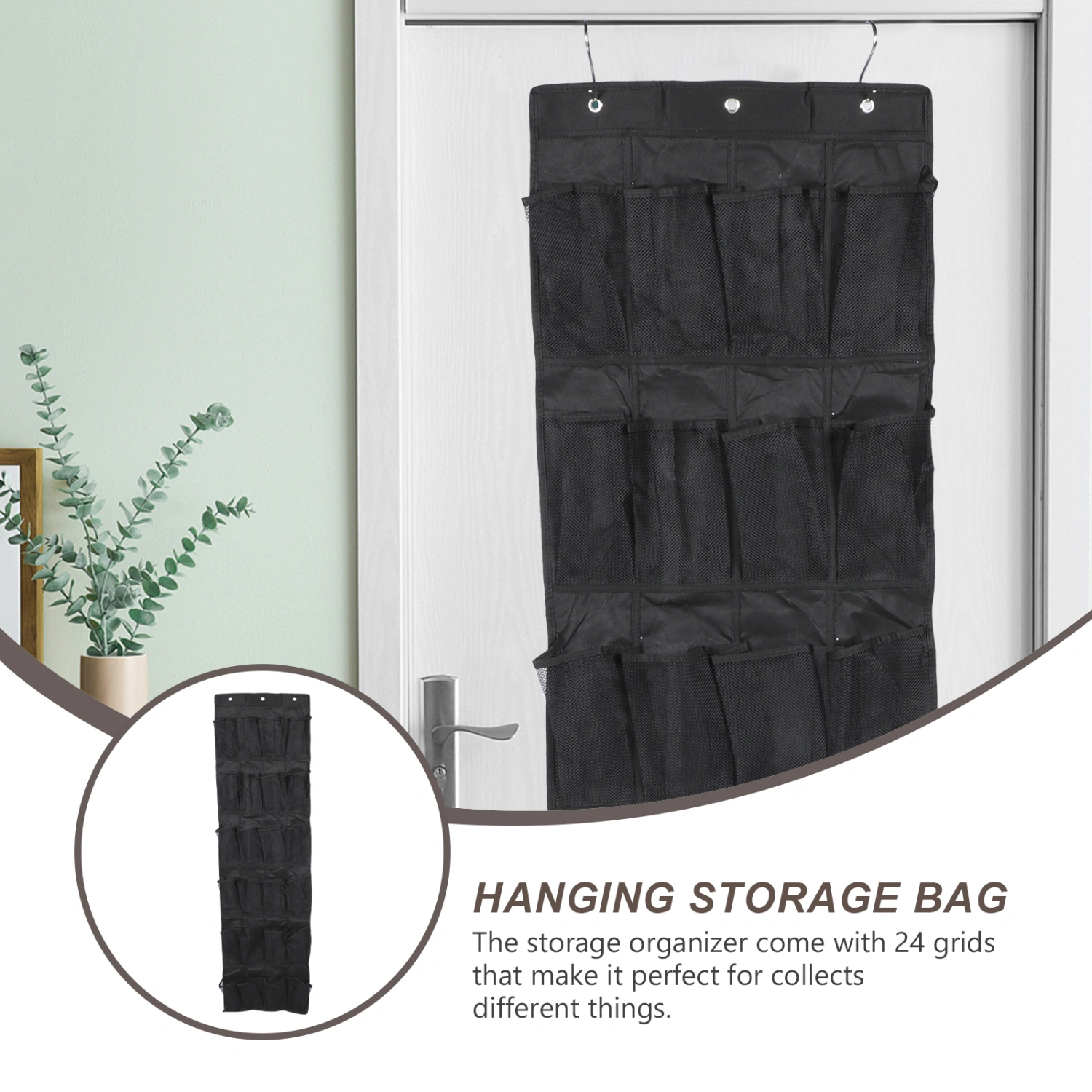 Door Shoe Organizer Practical Shoe Hanging Bag 24-grid Shoes Hanging Storage Bag