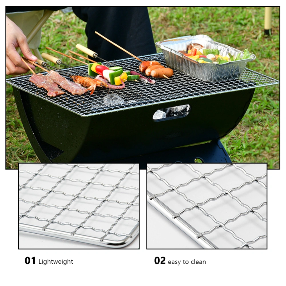 2Pcs Barbecue Wire Meshes BBQ Grill Net Square Grill Mat Outdoor BBQ Supplies