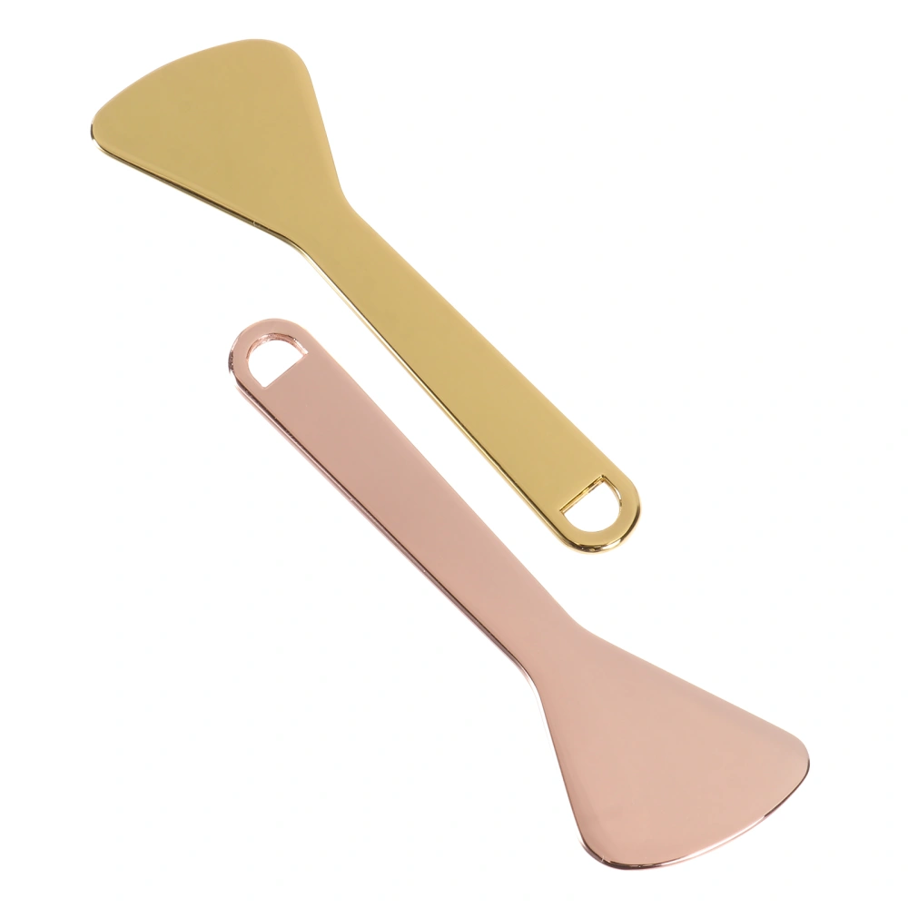 2Pcs Eye Massage Sticks Makeup Spoons Face Cream Spoons (Golden,Rose Gold)