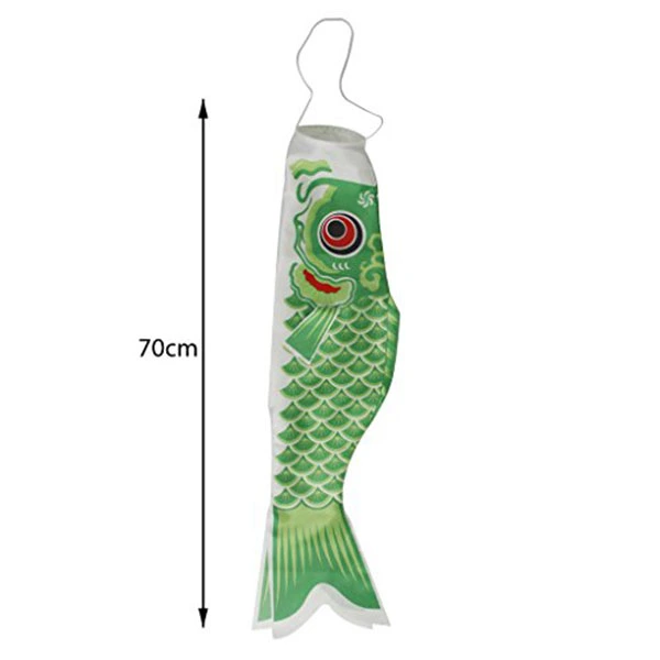 70cm Japanese Carp Flag Koinobori Windsock (Green)