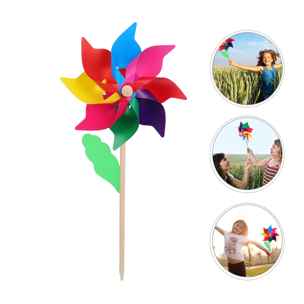 5pcs Windmill Toy Handy Windmill Plaything Wooden Windmill Toy for Kids Playing