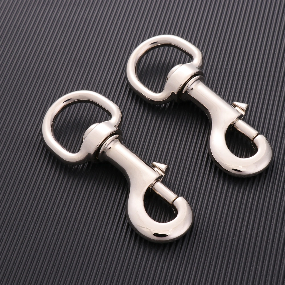 2pcs Pet Collar Spring Hooks with Swivel Joints Traction Rope Alloy Buckle Harness Accessories for Dogs Cats (White)