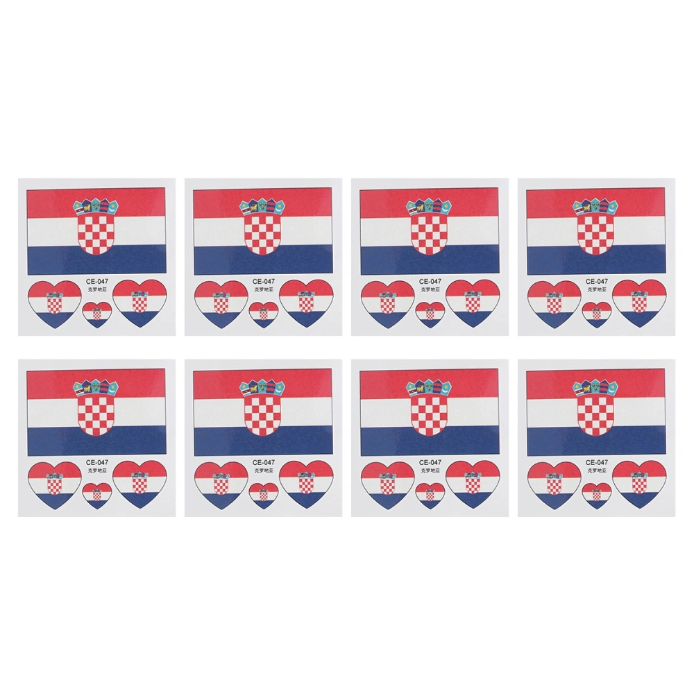 12 Pcs Country Flag Stickers Fashion Sports Body Face Art Decals  (Croatia)