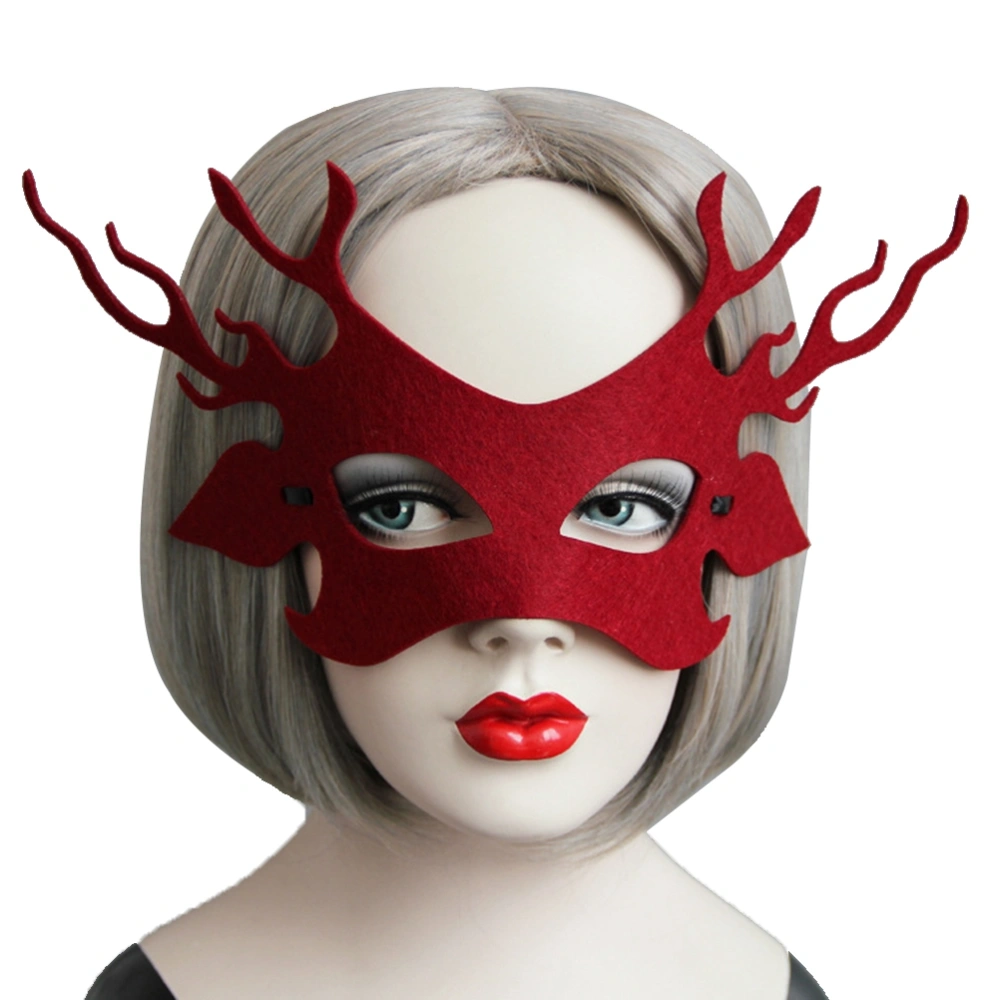 Women Masquerade Masks Carnival Dance Party Half Face Ball Masks Halloween Party Dress Decoration (Red)