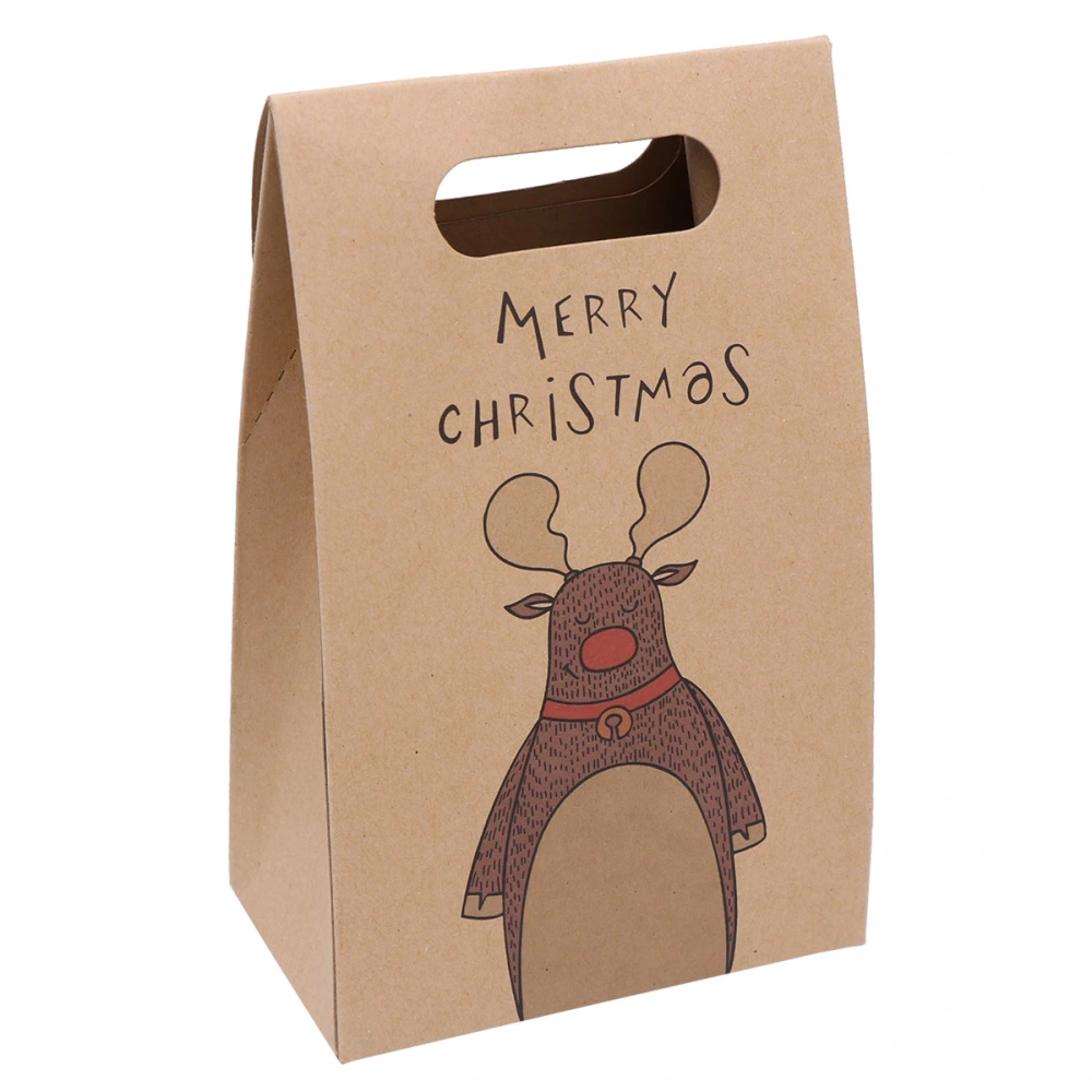 Delicate Kraft Paper Candy Bags Cartoon Character Printed Favor Box Folding Cookie Bags for Packing Gifts(Elk)