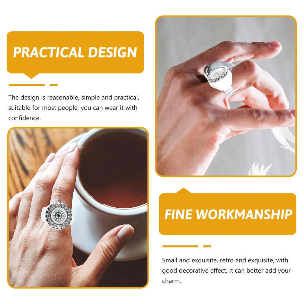 Decorative Finger Ring Stylish Ring Watch Finger Ring Decor Women Finger Watch