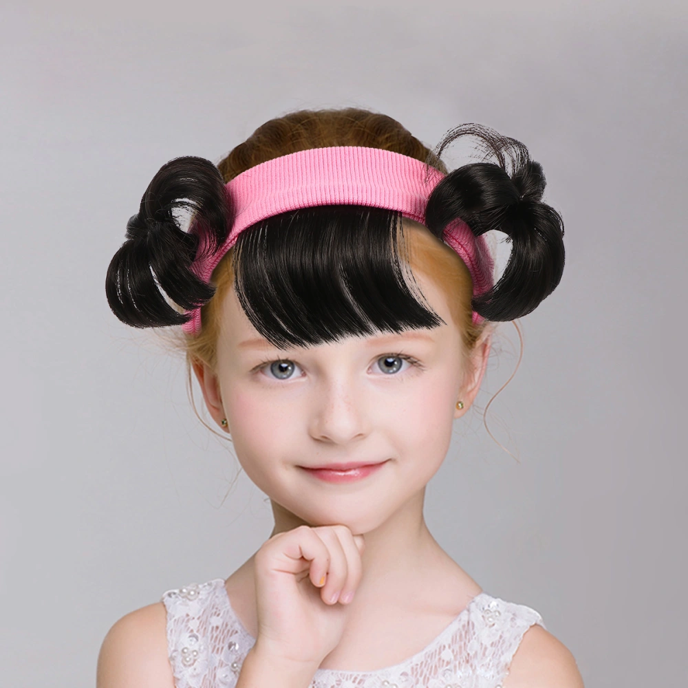 1pc Bun Wig Hair Band Children Kids Headwear Wig Headband Hair Decoration