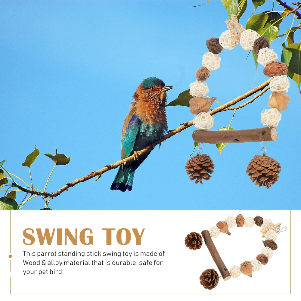 Parakeet Standing Rod Creative Parrot Swing Plaything Bird Chewing Toy for Cage