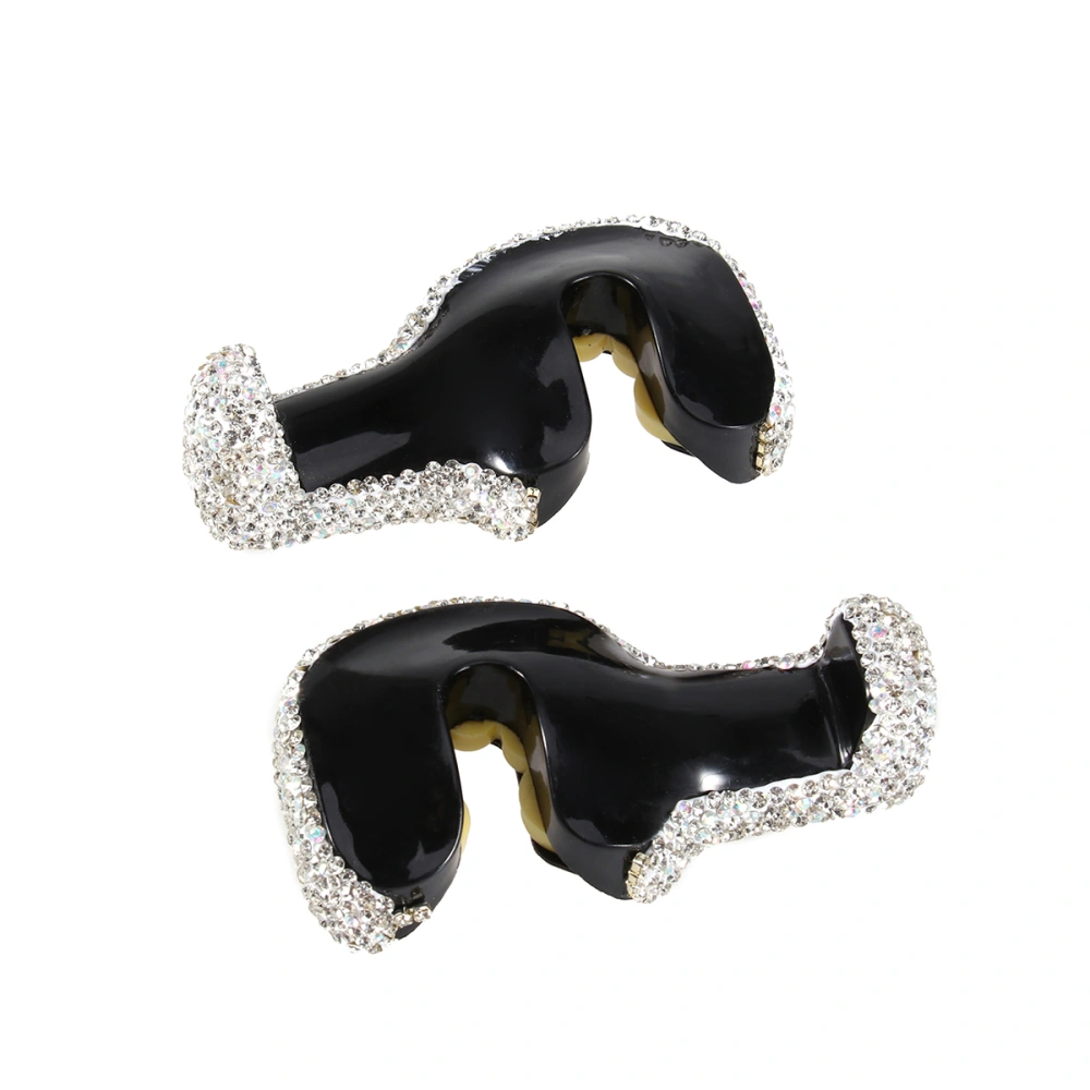 2pcs Crystal Rhinestone Car Headrest Bag Hook Diamond Seat Back Hook Hangers Auto Storage Hooks Holder