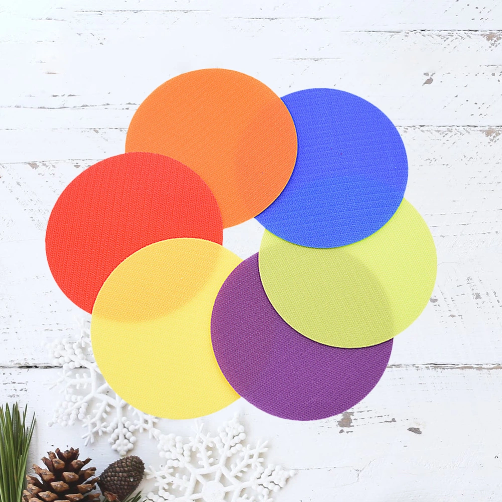 48Pcs Circle Spots Stikcers Carpet Spot Markers Kids Educational Game Stickers (Yellow Purple Red Light Green Blue and Orange)