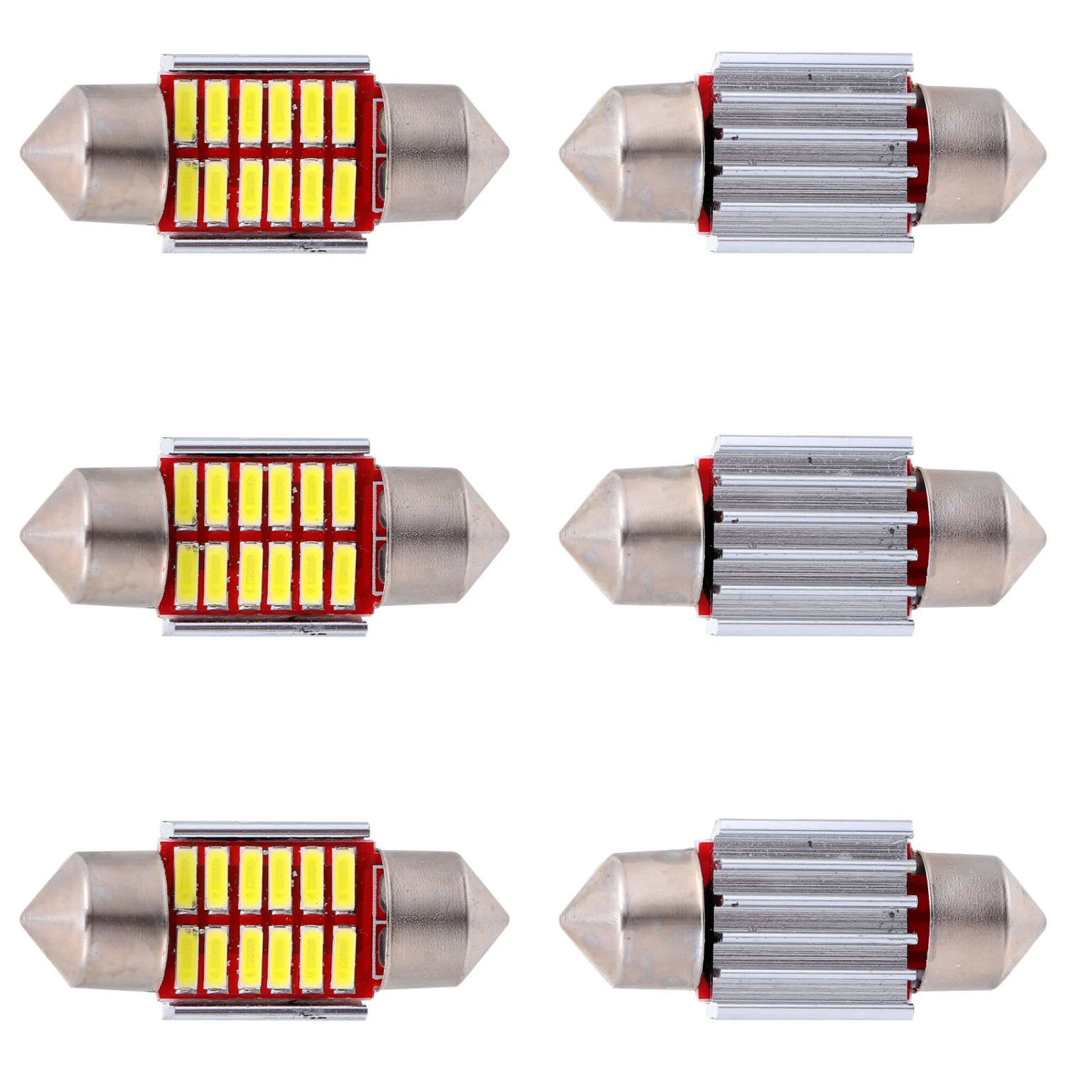 6 Pcs 31mm Festoon LED Car Bulb LED Xenon Bulbs Car Light License Plate Lights