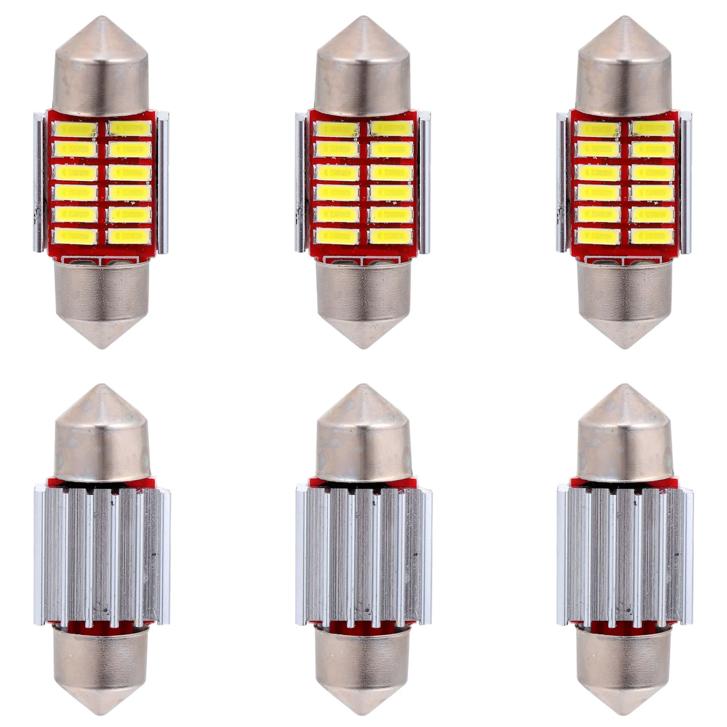 6 Pcs 31mm Festoon LED Car Bulb LED Xenon Bulbs Car Light License Plate Lights