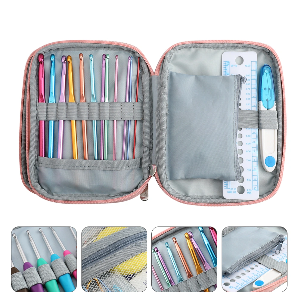 1 Set Hand Knitting Tools Kit with Storage Bag Useful Crochet Hooks Knitting Kit