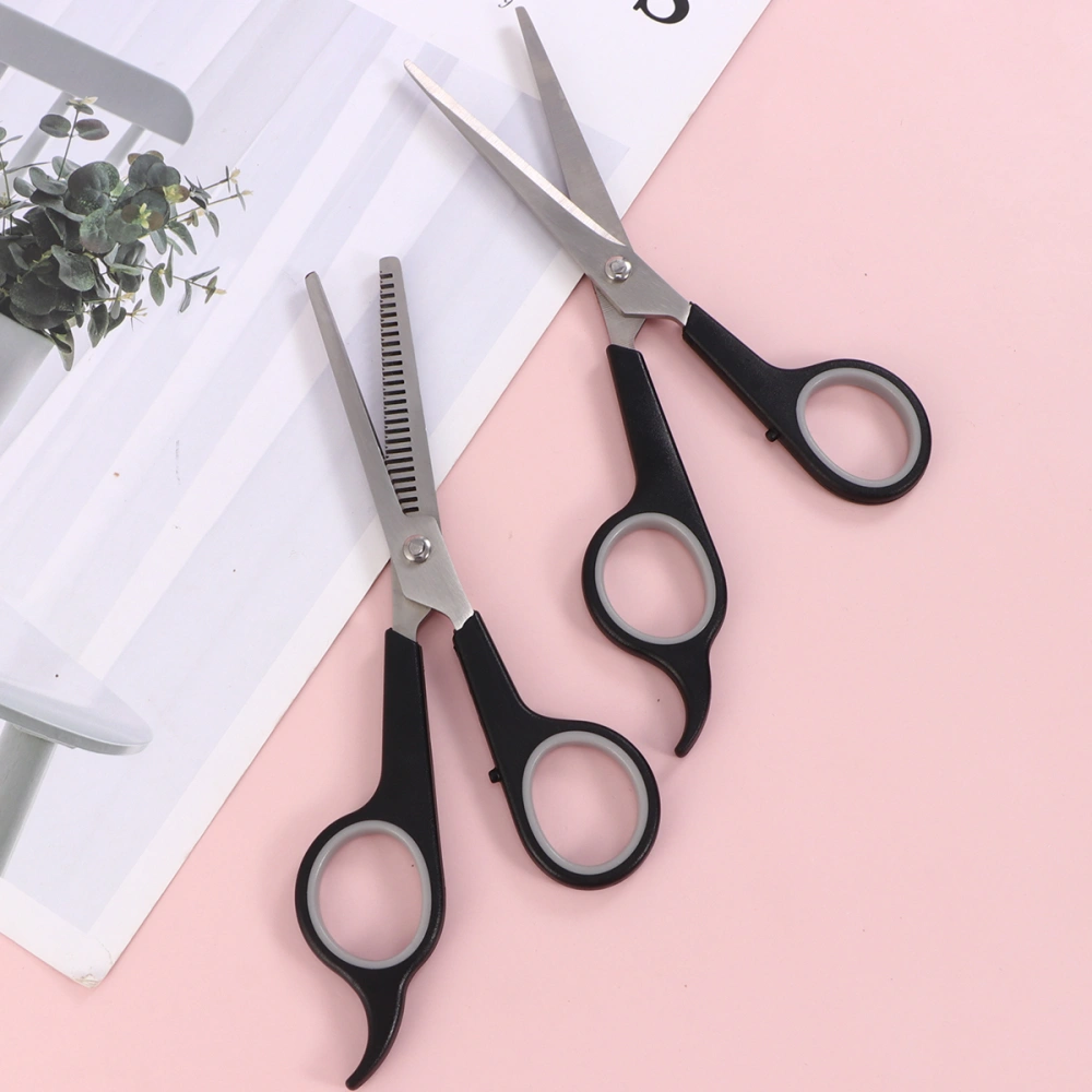 2Pcs Pet Hairdressing Scissors Pet Hair Accessories Pet Hair DIY  Animal Hair Cutting Scissors for Dog Cat (Teeth Scissor, Straight Scissor, Black)