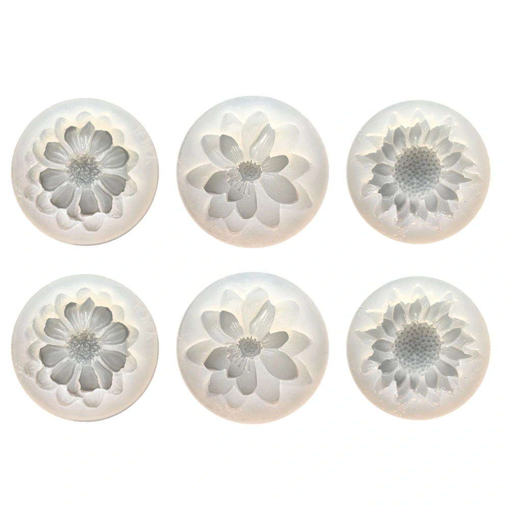 6Pcs 3D Flower Silicone Mold Resin Silicone Mould Craft Mould DIY Accessories