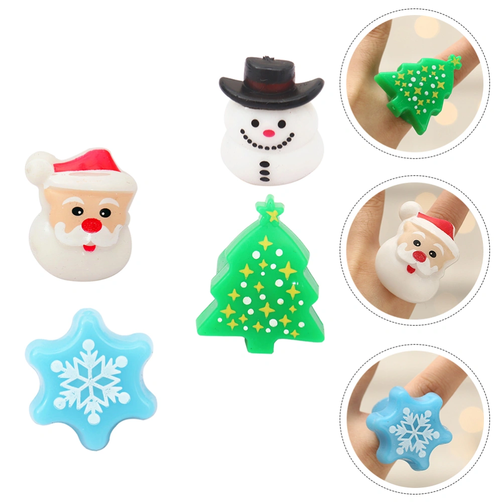 4Pcs Christmas Party Finger Ring Luminous Design Rings LED Rings Flashing Toys