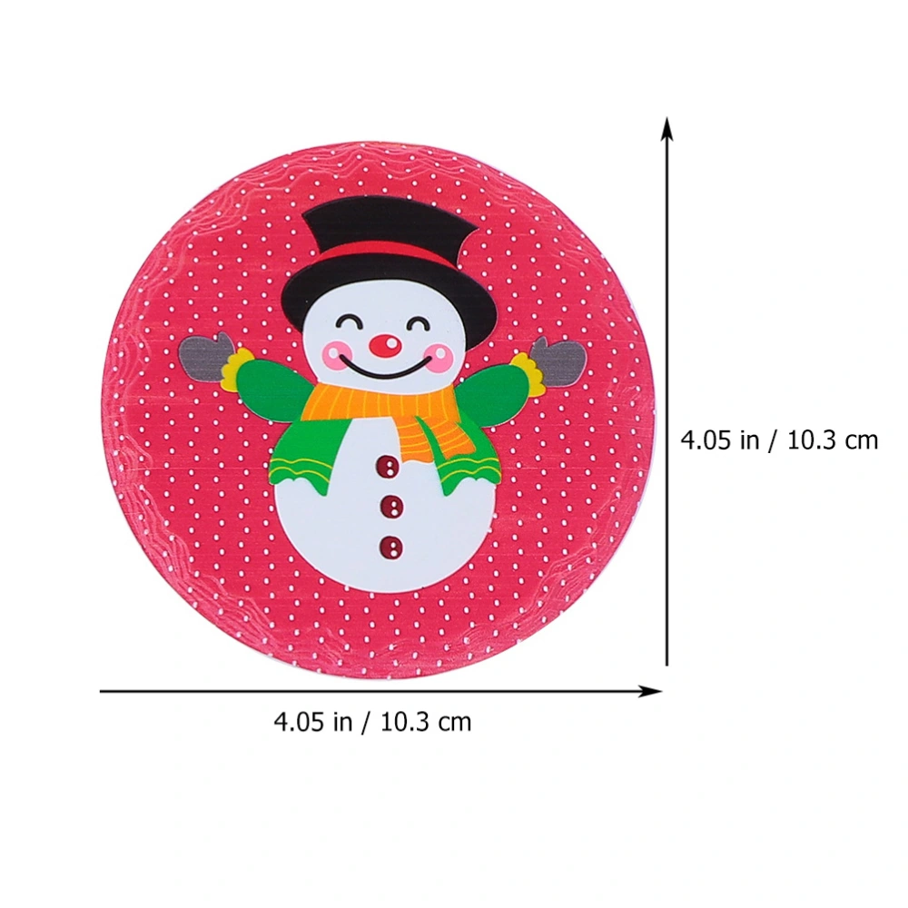 4pcs Christmas Absorbent Coasters Ceramic Cork Cup Mat Pad Heat Insulation Mat