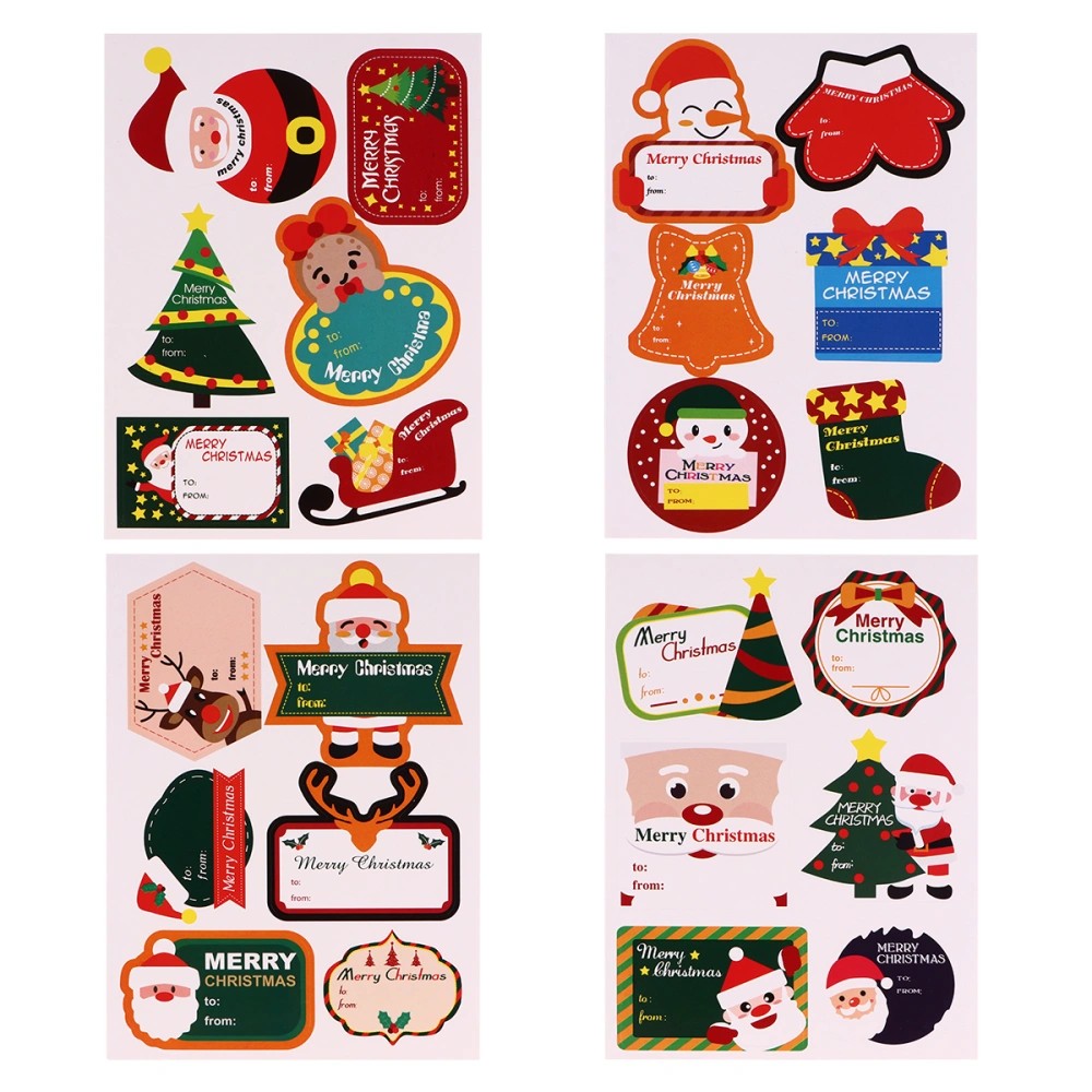 40 Sheets Xmas Sealing Stickers Adhesive Stickers Writable Labels for Packaging