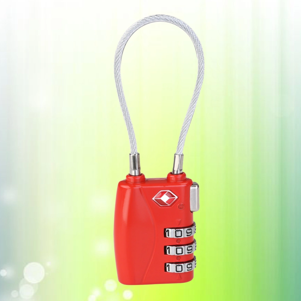 2 PCS Portable TSA Approved Security Cable Luggage Locks 3-Digit Combination Password Lock Padlocks (Red)