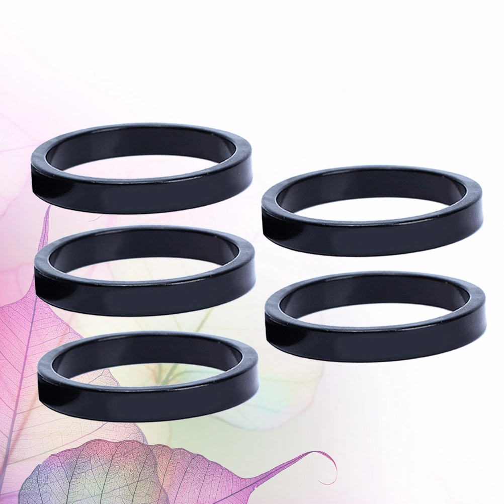 5Pcs Aluminium Alloy Front Fork Handle Vertical Trimming Washer Bike Headset Spacer Black (2MM)
