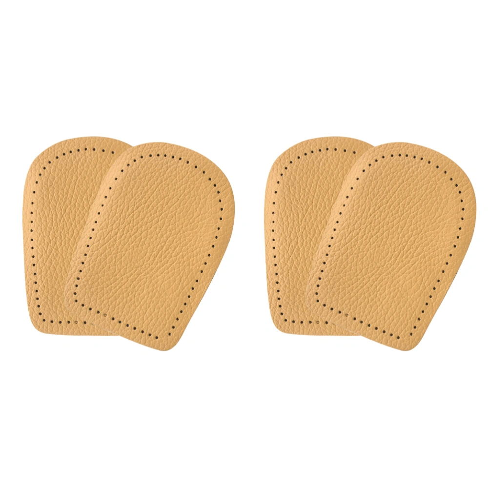 2 Pair Leather Damping Insole Invisible Inside Heighten Insole Shoes Pad for Man Woman (Yellow Femal Size S)