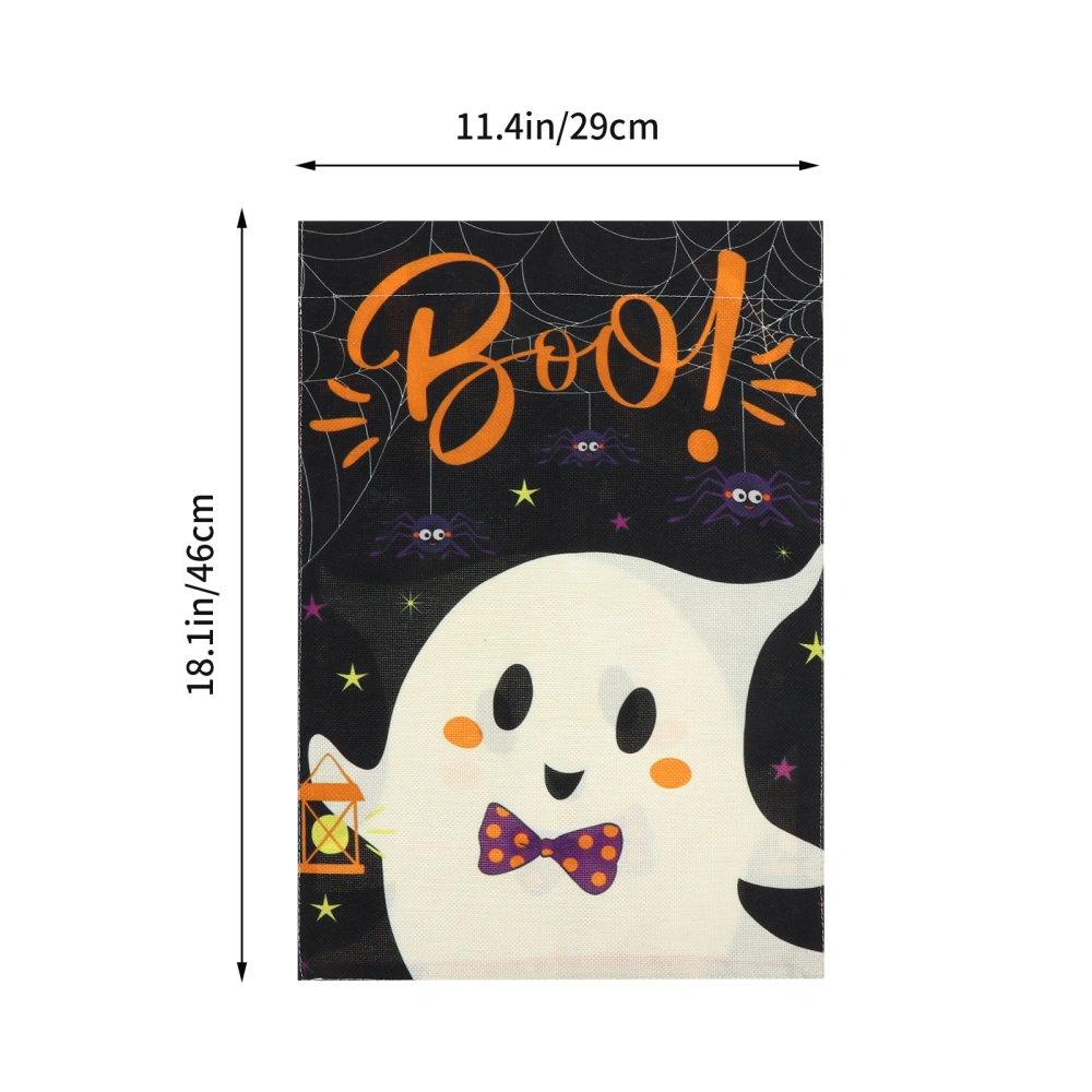 1Pc Halloween Garden Flag Ghost Festival Decor Boo Pattern Hanging Flag