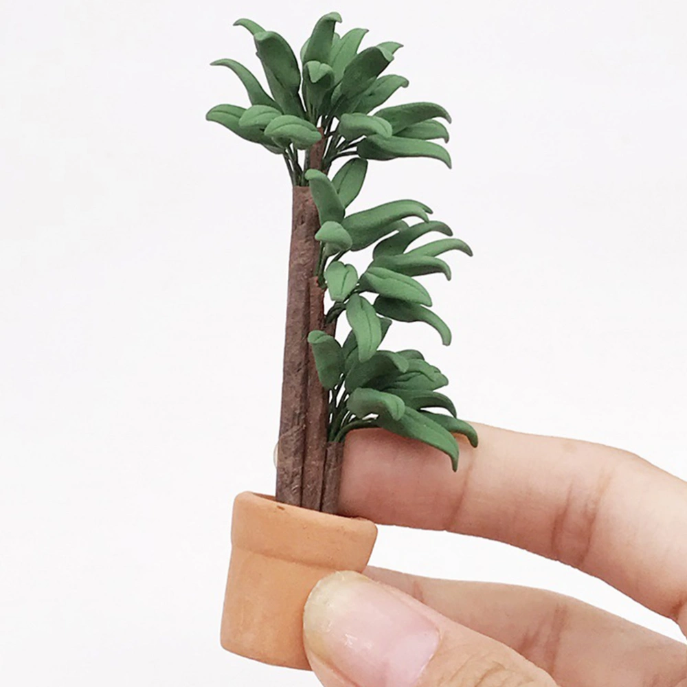 Mini House Simulation Plant Mini Potted Plant Model Miniature Greenery Ornament