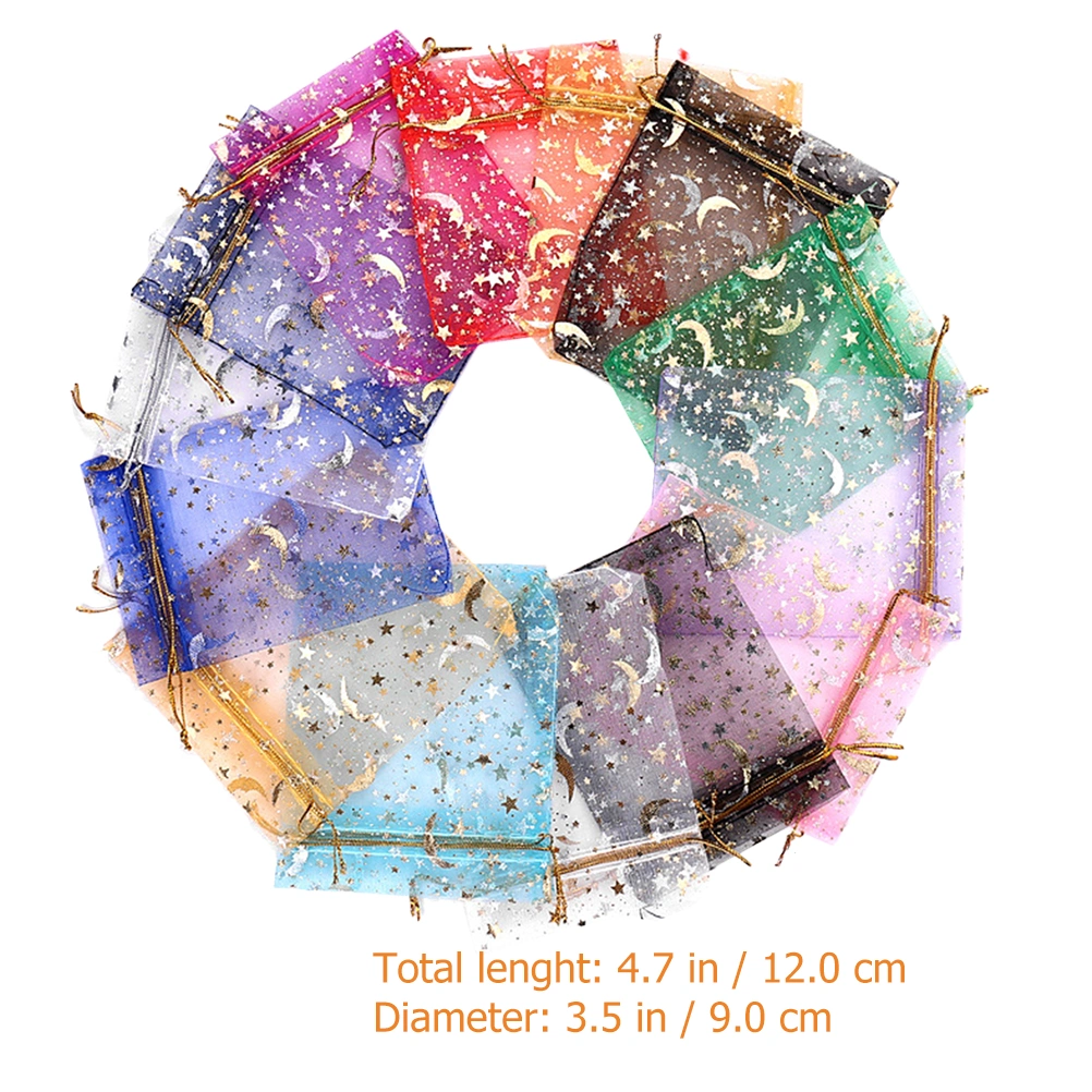 100 Pcs Gift Bags Organza Jewelry Pouches Drawstring Bags Small Jewelry Bags