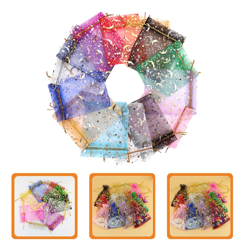 100 Pcs Gift Bags Organza Jewelry Pouches Drawstring Bags Small Jewelry Bags