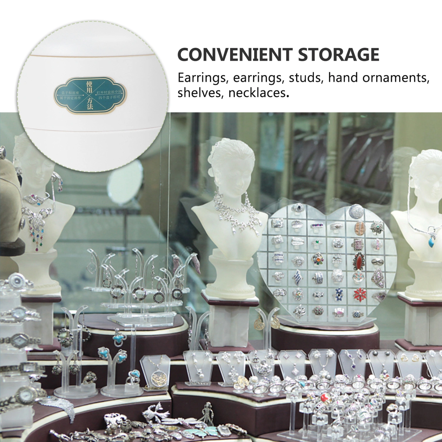 1 Set Jewelry Box Rotating Jewelry Holder Household Makeup Case Container
