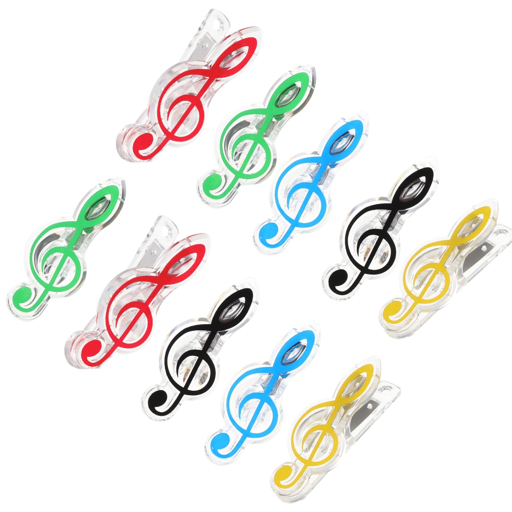 10Pcs Score Clips Music Book Clips Music Notes Shaped Clamps Creative Sheet Clips